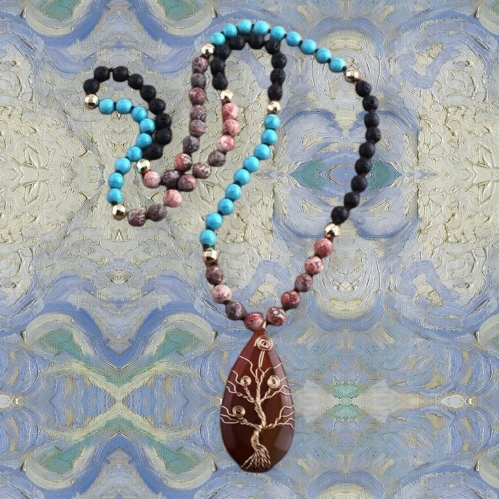 ‎BOHEMIAN  NATURAL STONE NECKLACE